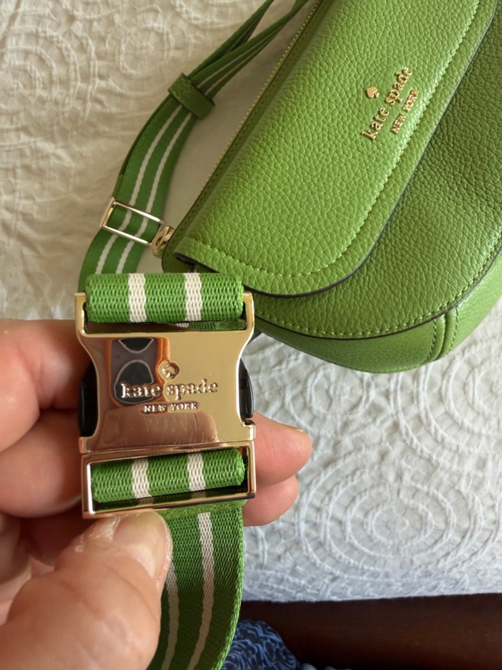 kate spade New York Lime Green Pebbled Leather Crossbody - Picture 7 of 7
